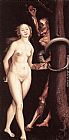 Hans Baldung Canvas Paintings - Eve, the Serpent, and Death